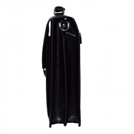 Geanta A4 pe verticala din piele naturala, model 012, Negru [3]