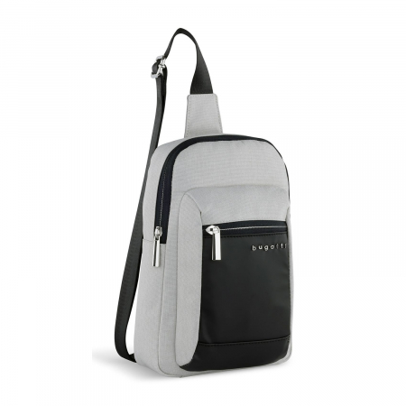 Geanta barbati crossbody, bugatti, seria Sera, Gri deschis / Negru