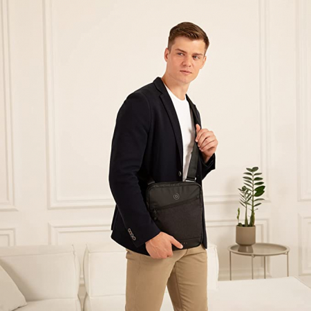 Genti - Geanta barbati din material textil, bugatti, Universum 493921, Gri