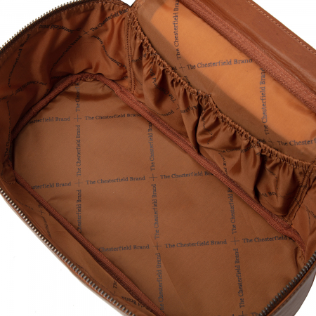 Geanta cosmetice, The Chesterfield Brand, piele naturala, Limone, Maro coniac [4]