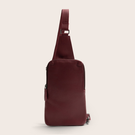 Geanta crossbody din piele naturala, The Chesterfield Brand, Isley, Visiniu [1]