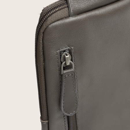 Geanta crossbody din piele naturala, The Chesterfield Brand, Isley, Gri inchis [8]