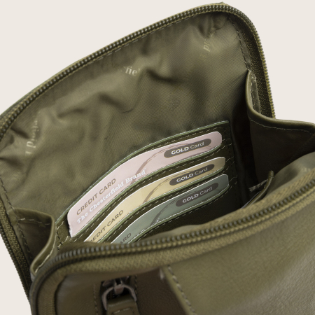 Geanta crossbody din piele naturala, The Chesterfield Brand, Isley, Verde olive [2]
