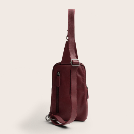 Geanta crossbody din piele naturala, The Chesterfield Brand, Isley, Visiniu [3]