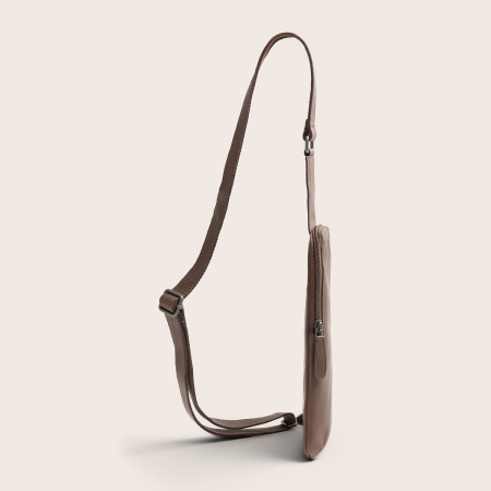 Geanta crossbody din piele naturala, The Chesterfield Brand, Isley, Taupe inchis [7]