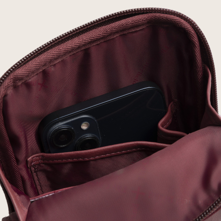 Geanta crossbody din piele naturala, The Chesterfield Brand, Isley, Visiniu [8]