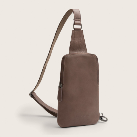 Dama - Geanta crossbody din piele naturala, The Chesterfield Brand, Isley, Taupe inchis