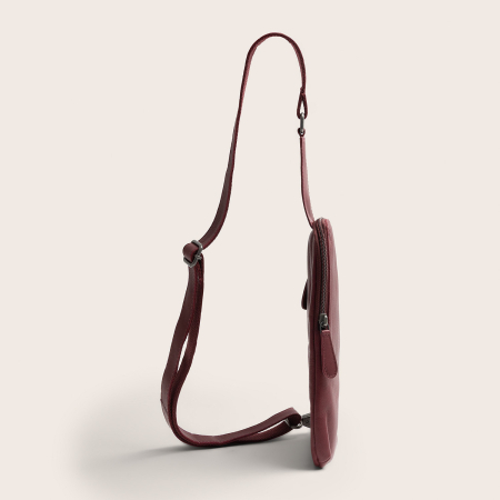 Geanta crossbody din piele naturala, The Chesterfield Brand, Isley, Visiniu [2]