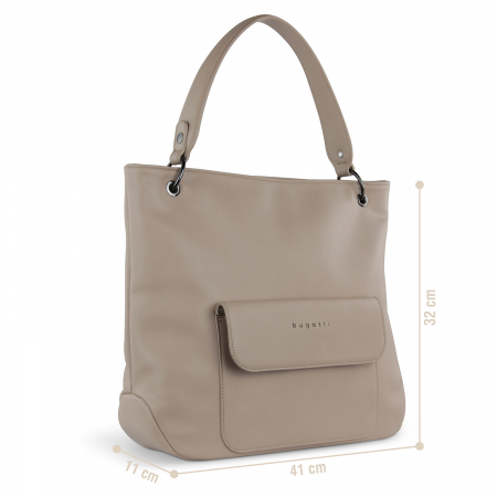 Geanta dama, bugatti, piele ecologica, seria Almata Hobo 496659, Nisipiu [6]