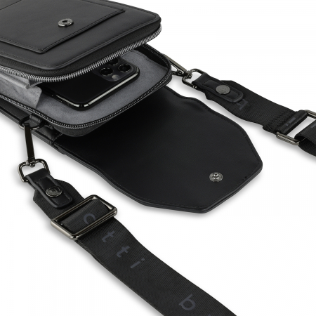 Geanta dama crossbody, bugatti, cu compartiment pentru telefon, seria Almata 496653, Negru [1]