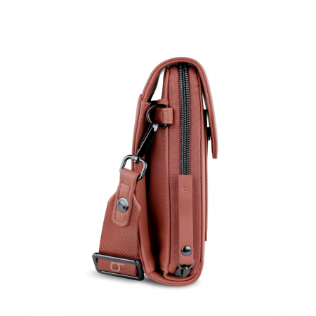 Geanta dama crossbody, bugatti, cu compartiment pentru telefon, seria Almata 496653, Rosu caramiziu [2]