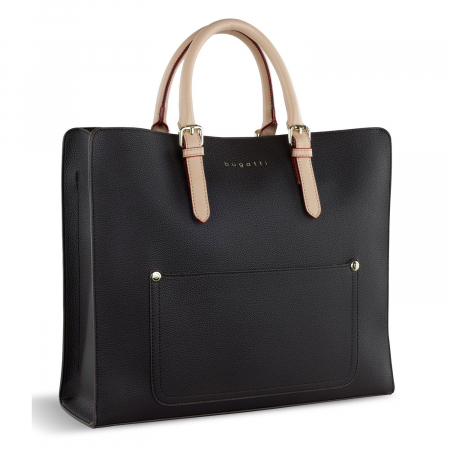 Genti de zi - Geanta dama din material sintetic, bugatti, Ella Top Handle L, Negru