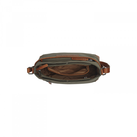 Geanta dama din nylon si piele naturala, The Chesterfield Brand, Nevon, Verde inchis [3]