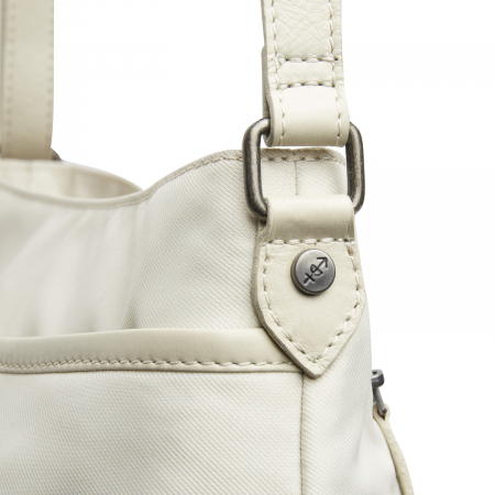 Geanta dama din nylon si piele naturala, The Chesterfield Brand, Nevon, Alb [4]