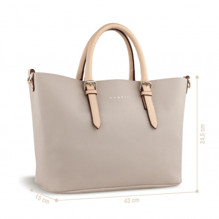 Geanta dama din piele ecologica, bugatti, Ella Shopper M, Bej [2]