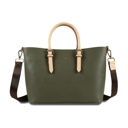 Geanta dama din piele ecologica, bugatti, Ella Shopper M, Verde olive [3]