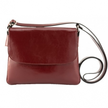Geanta dama din piele naturala, model 252 crossbody, Bordo [1]