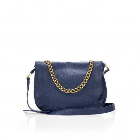 Genti de zi - Geanta dama din piele naturala, Massimo Castelli, model 1060, Bleumarin