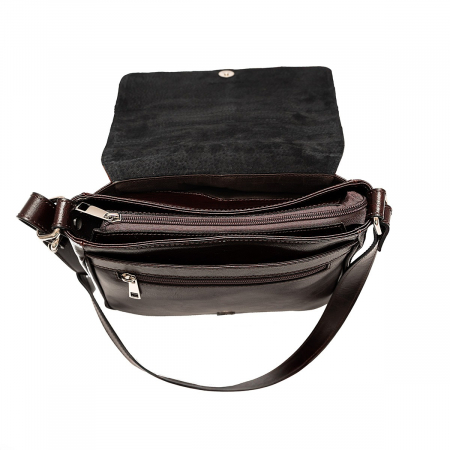 Geanta dama din piele naturala, model 127, de umar si crossbody, Maro [3]