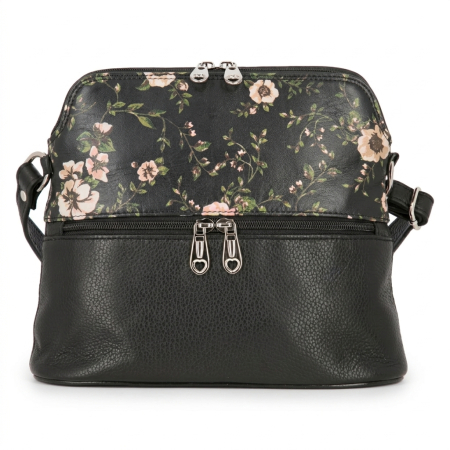 Geanta dama din piele naturala, model 239, de umar si crossbody Negru / multicolor [1]