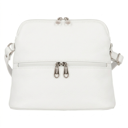 Geanta dama din piele naturala, model 239, de umar si crossbody Alb [1]