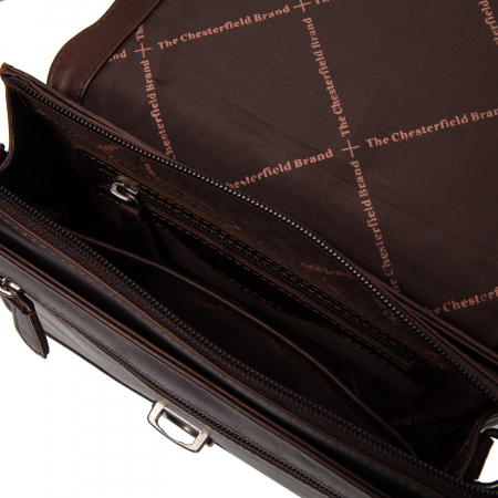 Borseta de mana si umar, barbati, The Chesterfield Brand, piele naturala, Lucca, Maro inchis [2]