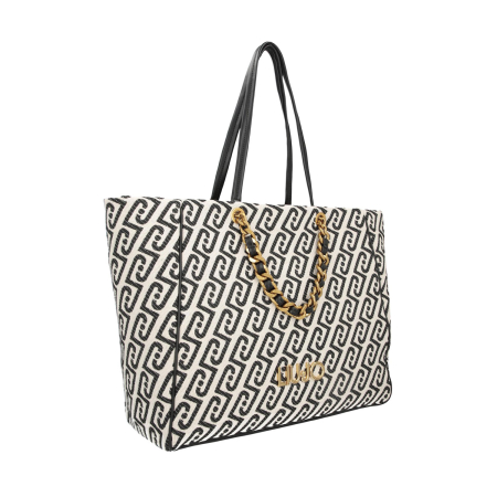 Posete - Geantă Damă de dimensiuni mari, Liu Jo, AA6116, Model Shaula, Negru / alb