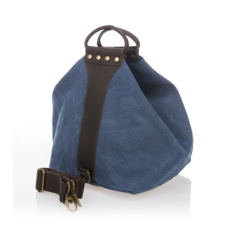 Genti de zi - Geanta dama Massimo Castelli, din material textil si piele, model 16206, Albastru