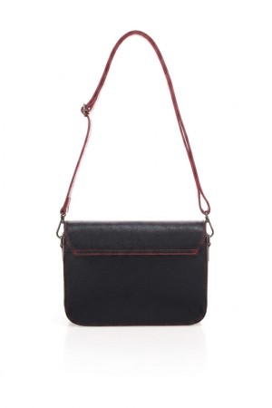 Geanta dama Massimo Castelli, din piele naturala, model 16041, Negru/Rosu [3]