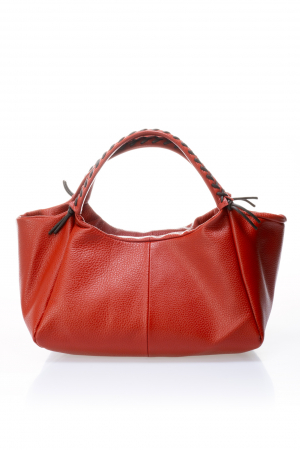 Genti de zi - Geanta dama Massimo Castelli, din piele naturala, model 2640, Rosu