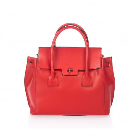 Genti de zi - Geanta dama Massimo Castelli, din piele naturala, model 5231, Rosu