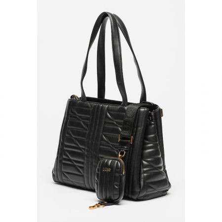Dama - Geanta dama, shopper cu borseta inclusa, Liu Jo, AF3120 Negru