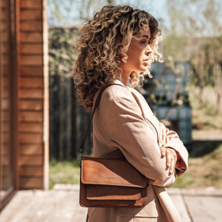 Geanta dama, The Chesterfield Brand, din piele naturala, Bali, Maro coniac