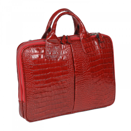 Genti de zi - Geanta de acte din piele naturala, Reform, model 1980, Visiniu croco