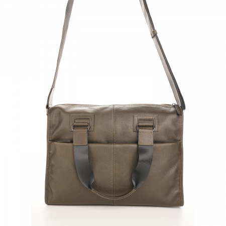 Geanta de acte din piele naturala, The Bond, seria 1131, Verde olive [2]