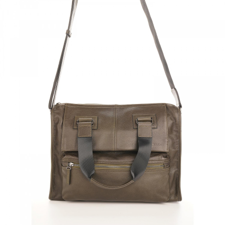 Geanta de acte din piele naturala, The Bond, seria 1131, Verde olive [1]