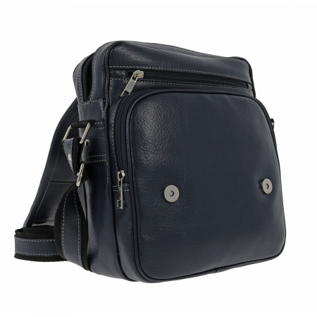 Geanta de barbati din piele naturala moale, model 054, Bleumarin mat [4]