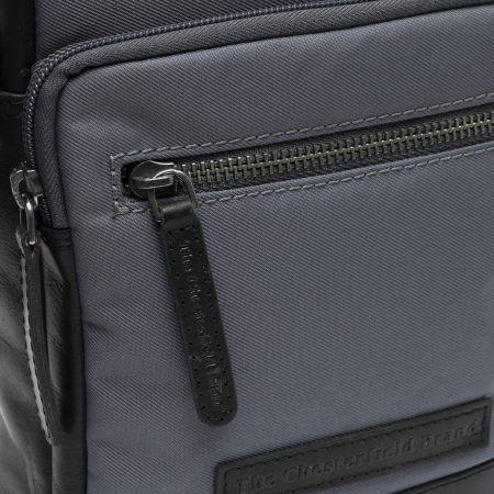Geanta de barbati, The Chesterfield Brand, din nylon si piele, Karlstad, Gri [1]