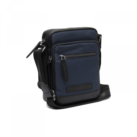 Geanta de barbati, The Chesterfield Brand, din piele si nylon, Karlstad, Bleumarin
