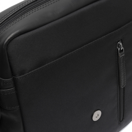 Geanta de barbati, The Chesterfield Brand, din nylon si piele, Mikeli, Negru [3]