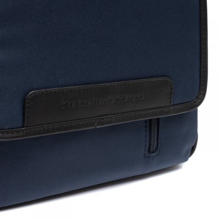 Geanta de barbati, The Chesterfield Brand, din nylon si piele, Mikeli, Bleumarin [1]