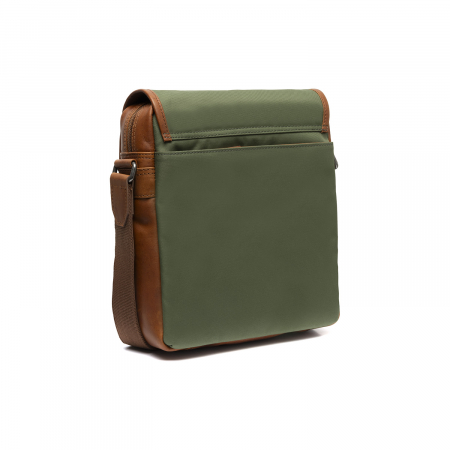 Geanta de barbati, The Chesterfield Brand, din nylon si piele, Mikeli, Verde olive [5]