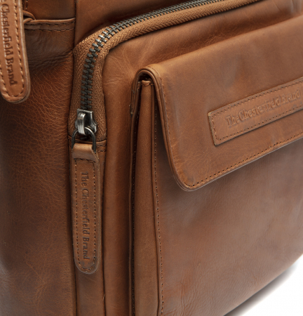 Geanta de barbati The Chesterfield Brand, din piele moale, Bath, Maro coniac [3]