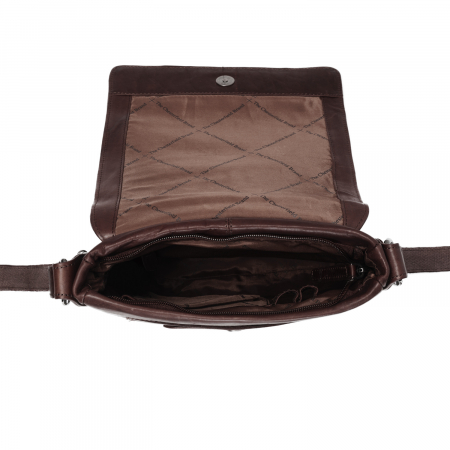 Geanta de barbati The Chesterfield Brand, din piele moale, Bodin, Maro inchis [2]