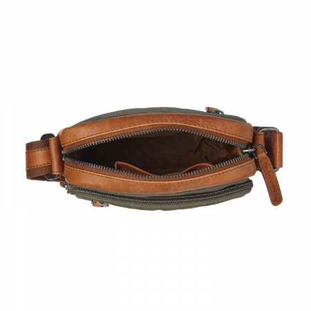 Geanta de barbati, The Chesterfield Brand, din nylon si piele, Karlstad, Verde olive [1]