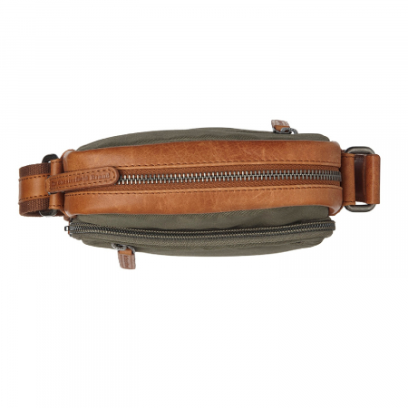 Geanta de barbati, The Chesterfield Brand, din nylon si piele, Karlstad, Verde olive [2]