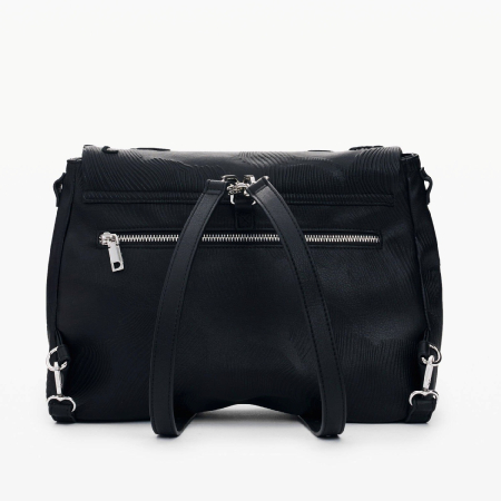 Geanta de dama, 2 in 1, de mana, umar si tip rucsac, Desigual, Posadas Floralis, Negru [5]