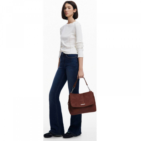 Geanta de dama 2 in 1, de mana, umar si tip rucsac, Desigual, seria Dejavu Posadas, Maro camel [3]