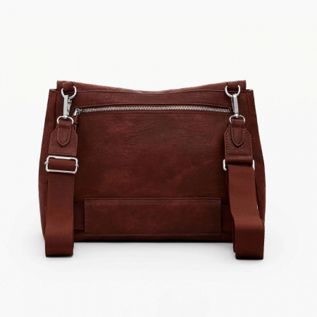 Geanta de dama 2 in 1, de mana, umar si tip rucsac, Desigual, seria Dejavu Posadas, Maro camel [6]