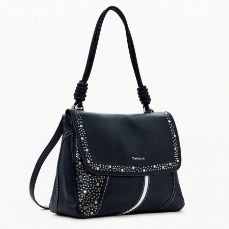 Geanta de dama 2 in 1, de mana, umar si tip rucsac, Desigual, seria Punkette Posadas, Negru [2]